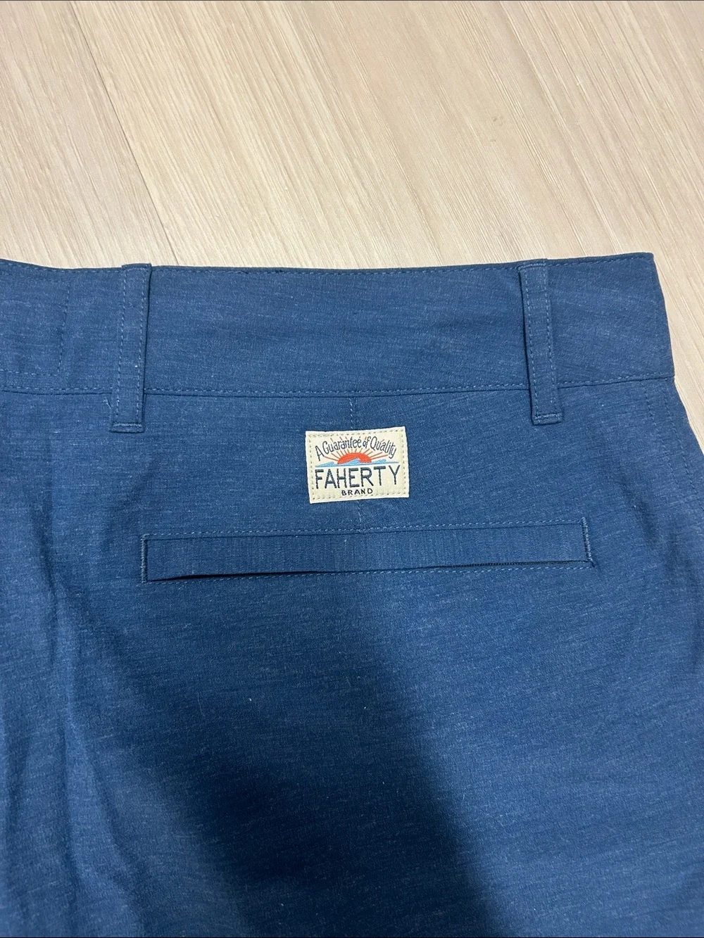 Faherty Deep Navy Flat-Front Stretch Shorts